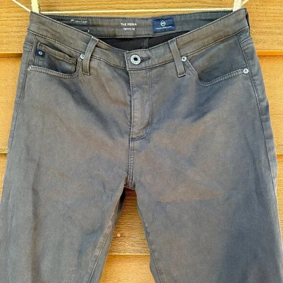 AG The Primo Cigarette Leg Charcoal Gray Adriano Goldschimied  Stretch Jeans 28 - Picture 4 of 11